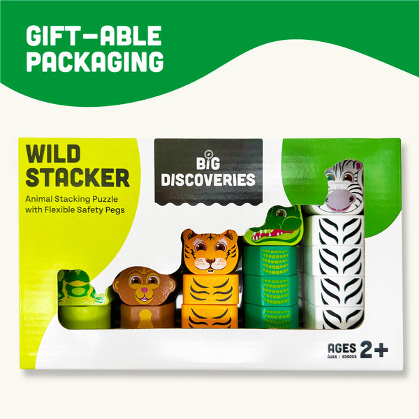 Big Discoveries Wild Stacker - Animal Block Stacking Puzzle - Ages 2+