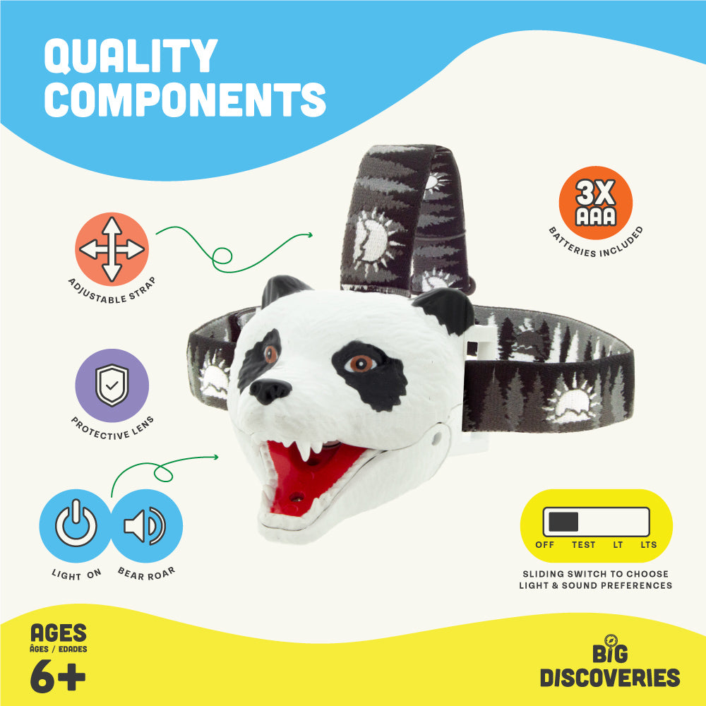 Big Discoveries Bear LED Headlamp - Toy Headlight Flashlight for Kids